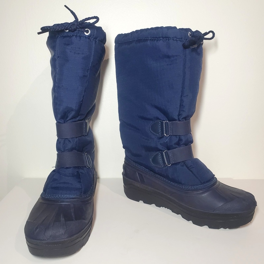 Vintage Sorel Snowlion Boots Made in Canada Kaufman Women's 7 Navy Blue Pac Boot